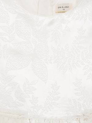 Gini & Jony White Printed Cotton Girls Dress 3