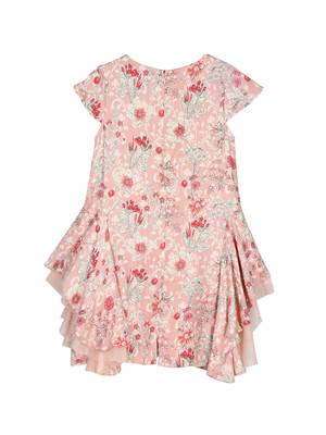 Gini & Jony Pink Printed Cotton Girls Dress 2