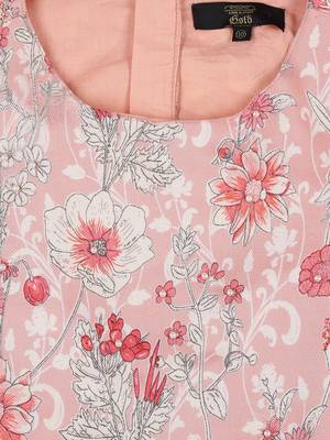 Gini & Jony Pink Printed Cotton Girls Dress 3