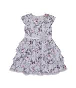 Gini & Jony Grey Printed Viscose Girls Dress