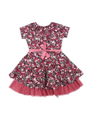 Gini & Jony Purple Printed Polyester Girls Dress 2