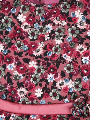 Gini & Jony Purple Printed Polyester Girls Dress 3