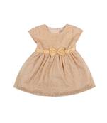 Gini & Jony Gold Embroidered Cotton Girls Dress