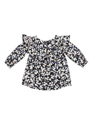 Gini & Jony Black Printed Viscose Girls Dress 2