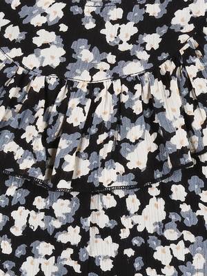 Gini & Jony Black Printed Viscose Girls Dress 3