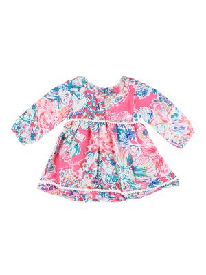 Gini & Jony Pink Printed Cotton Girls Dress 2