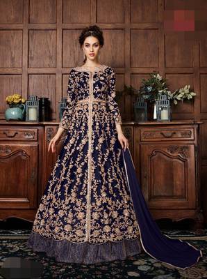 Blue embroidered santoon salwar 1