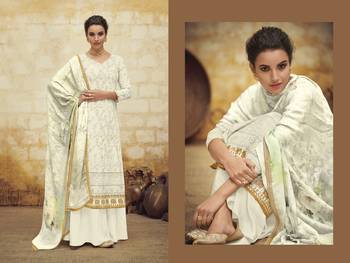 White embroidered georgette salwar 2