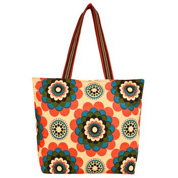 Anekaant Florid Multicolor Printed Canvas Tote Bag Pack Of 3 2