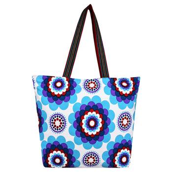 Anekaant Florid Multicolor Printed Canvas Tote Bag Pack Of 3 3