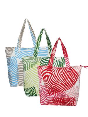 Anekaant Zebra Multicolor Printed Canvas Tote Bag Pack Of 3 1