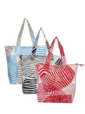 Anekaant Zebra Multicolor Printed Canvas Tote Bag Pack Of 3 1
