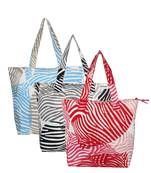 Anekaant Zebra Multicolor Printed Canvas Tote Bag Pack Of 3