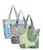 Anekaant Zebra Multicolor Printed Canvas Tote Bag Pack Of 3