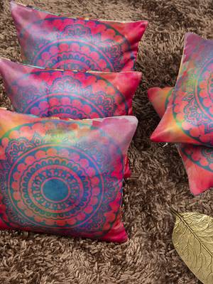 Painted Chakra Abstract Cushion Cover 12"x12"inch (Set of 5) 1