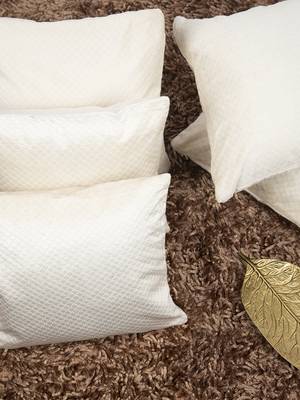Self Embossed Cream Cushion Cover 12"x12" (Set of 5) 1