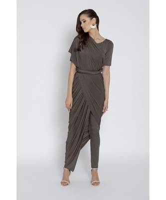 Grey Ready To Wear Saree Viscose Rayon saree 1