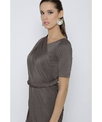Grey Ready To Wear Saree Viscose Rayon saree 4