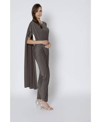 Grey Ready To Wear Saree Viscose Rayon saree 6