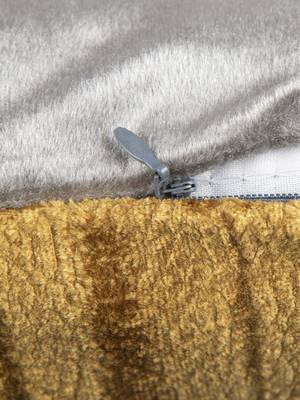 Self Textured Velvet  Mustard Cushion Cover 12"x12" (Set of 5) 4