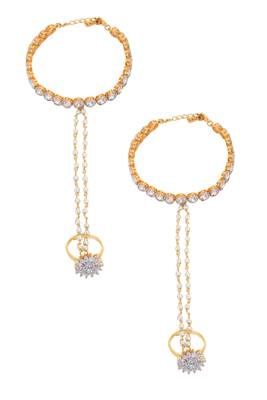 Multicolor American Diamonds Haath Phool Hath Panja 1