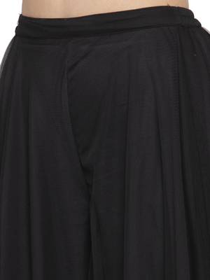 Black plain Net palazzo pants 4