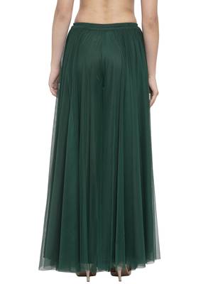 Green plain Net palazzo pants 3