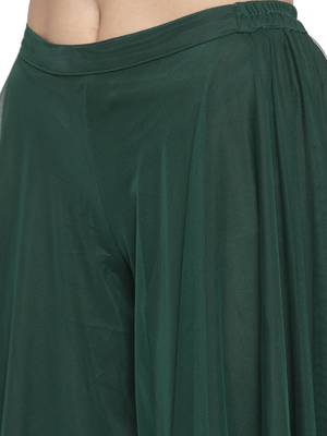 Green plain Net palazzo pants 4