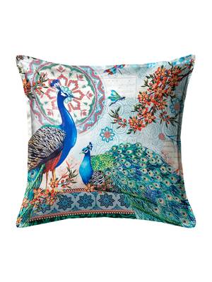 Peacock Arena Printed Cushion Cover 12"x12" (Set of 5) 2