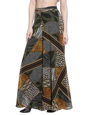multicolor plain Georgette palazzo pants 2