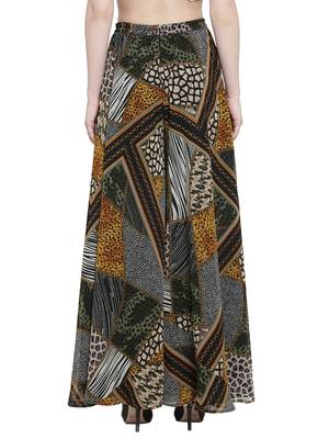 multicolor plain Georgette palazzo pants 3