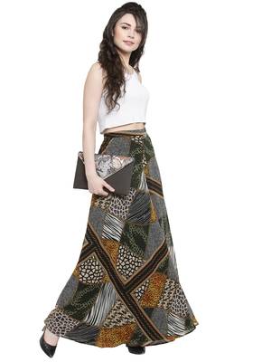 multicolor plain Georgette palazzo pants 5