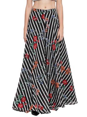 multicolor plain Georgette palazzo pants 1