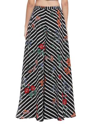 multicolor plain Georgette palazzo pants 3