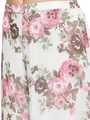 White plain Georgette palazzo pants 4