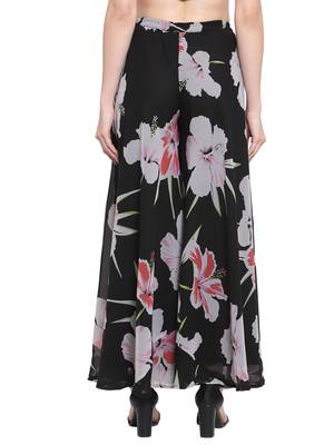 multicolor plain Georgette palazzo pants 1