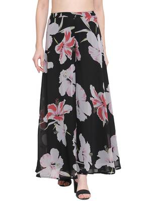 multicolor plain Georgette palazzo pants 2
