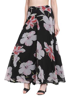 multicolor plain Georgette palazzo pants 3