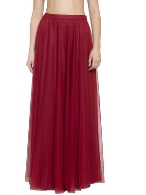 Maroon printed net skirts 1