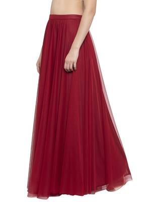Maroon printed net skirts 2