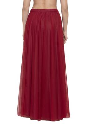 Maroon printed net skirts 3