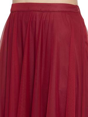 Maroon printed net skirts 4