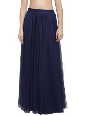 blue printed net skirts 1