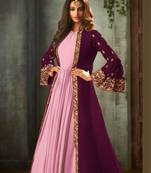 Wine embroidered georgette salwar