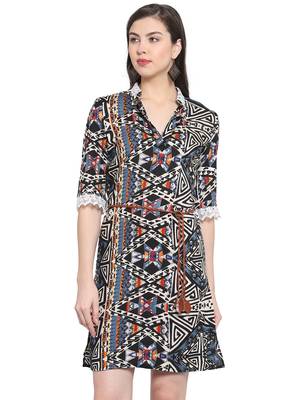 Multicolor plain rayon short-dresses 1