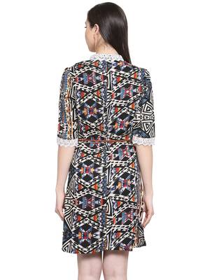 Multicolor plain rayon short-dresses 2