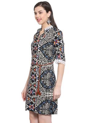 Multicolor plain rayon short-dresses 3