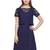 Blue plain georgette short-dresses