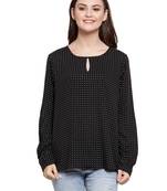 Black printed Cotton tops