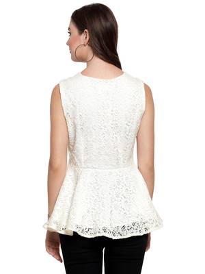 White printed georgette tops 3